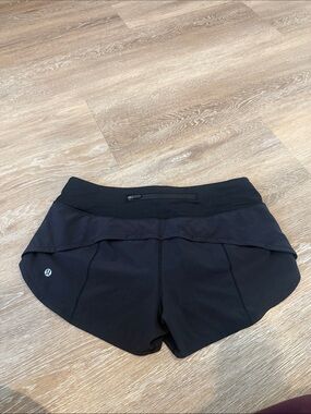 lululemon athletica Black Athletic Running Shorts with Rear Pocket
